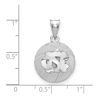 University of North Carolina Sterling Silver Large UNC Tar Heels Basketball Pendant – view 2