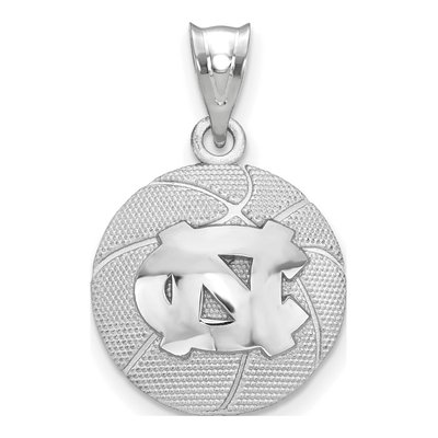 University of North Carolina Sterling Silver Large UNC Tar Heels Basketball Pendant