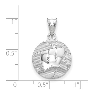 University of Wisconsin Sterling Silver Large Badgers Basketball Pendant – view 2