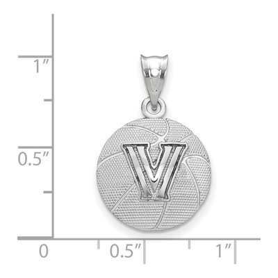 Villanova University Sterling Silver Large Wildcats Letter V Pendant – view 2