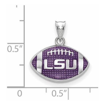Louisiana State University Sterling Silver Medium LSU Football Pendant – view 2