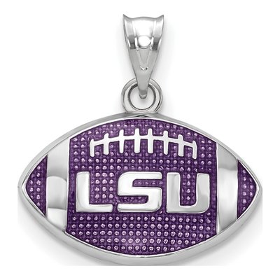 Louisiana State University Sterling Silver Medium LSU Football Pendant