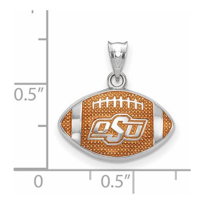 Oklahoma State University Sterling Silver Medium Cowboys Football Pendant – view 2