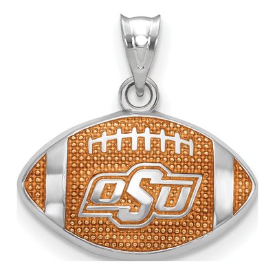 Oklahoma State University Sterling Silver Medium Cowboys Football Pendant