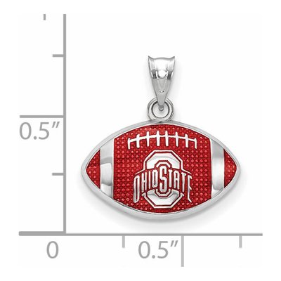 Ohio State University Sterling Silver Medium Football Pendant – view 2