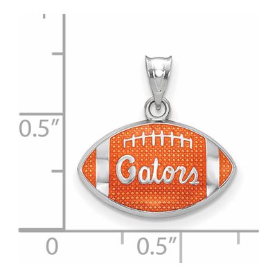 University of Florida Sterling Silver Medium Gators Football Pendant – view 2