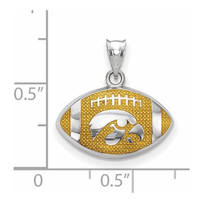 University of Iowa Sterling Silver Medium Hawk Football Pendant – view 2