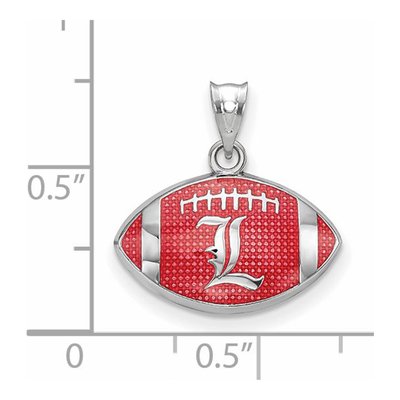 University of Louisville Sterling Silver Medium Of Football Letter L Pendant – view 2