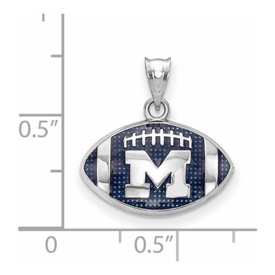 University of Michigan Sterling Silver Medium Football Letter M Pendant – view 2