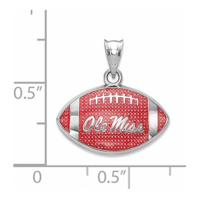University of Mississippi Sterling Silver Medium Ole Miss Football Pendant – view 2