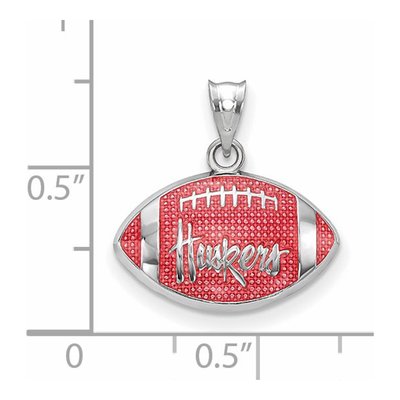 University of Nebraska Sterling Silver Medium Huskers Football Pendant – view 2