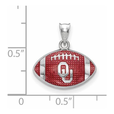University of Oklahoma Sterling Silver Medium Sooners Football Pendant – view 2