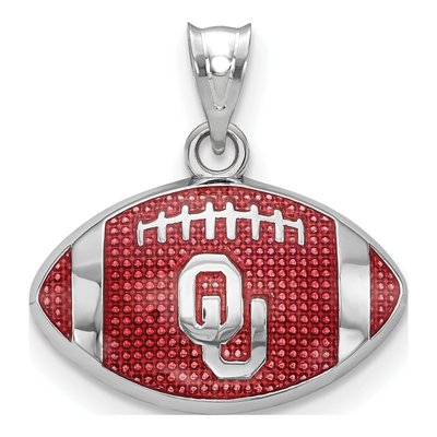 University of Oklahoma Sterling Silver Medium Sooners Football Pendant