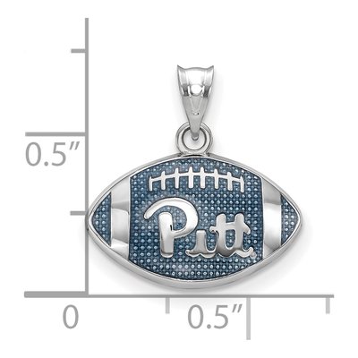 University of Pittsburgh Sterling Silver Medium Pitt Panthers Football Pendant – view 2