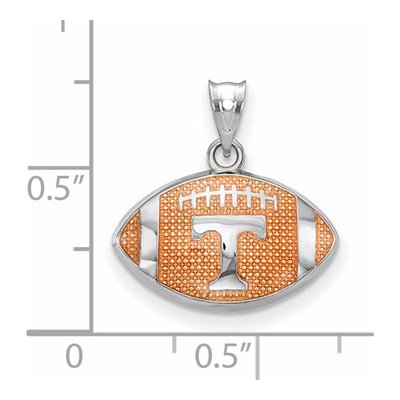 University of Tennessee Sterling Silver Medium Football Letter T Pendant – view 2