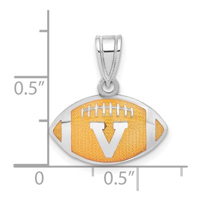 University of Virginia Sterling Silver Medium UVA Football Pendant – view 3