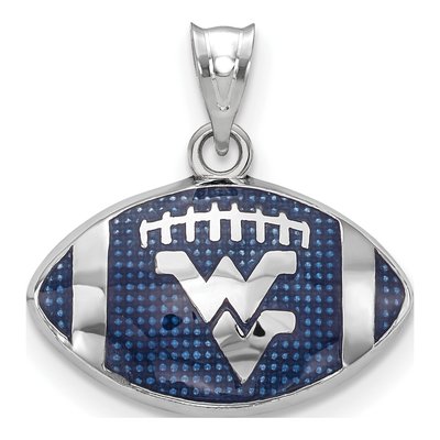 West Virginia University Sterling Silver Medium WVU Football Pendant