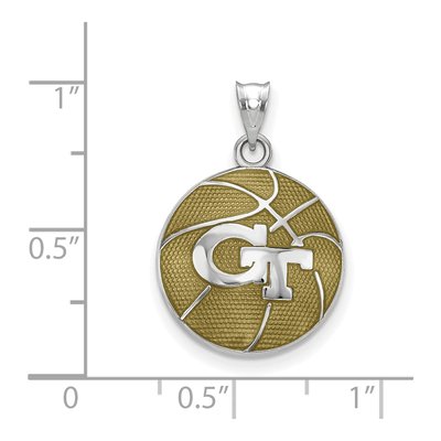Georgia Institute of Technology Sterling Silver Large Tech Basketball Pendant – view 2