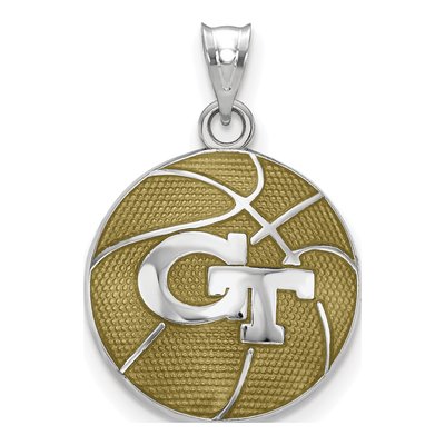 Georgia Institute of Technology Sterling Silver Large Tech Basketball Pendant
