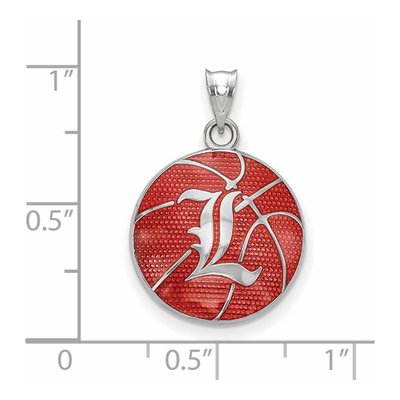 University of Louisville Sterling Silver Large Cardinals Basketball Letter L Pendant – view 2