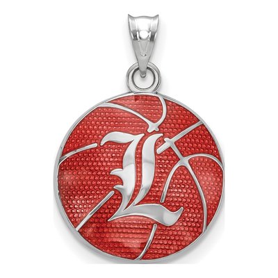 University of Louisville Sterling Silver Large Cardinals Basketball Letter L Pendant