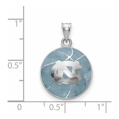University of North Carolina Sterling Silver Medium UNC Tar Heels Basketball Pendant – view 2