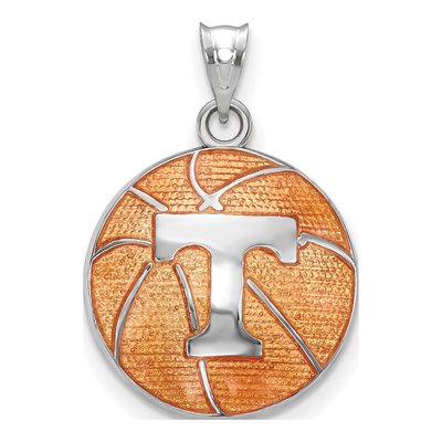 University of Tennessee Sterling Silver Large Basketball Letter T Pendant