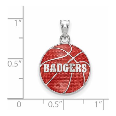 University of Wisconsin Sterling Silver Large Badgers Basketball Pendant – view 2