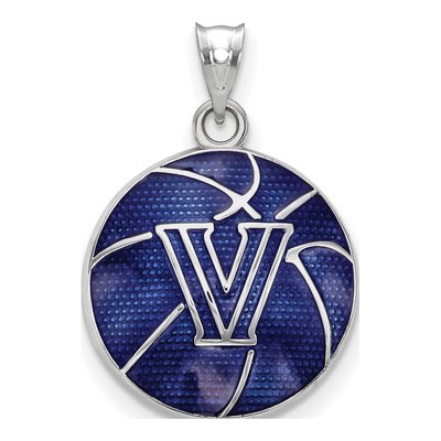Villanova University Sterling Silver Large Basketball Letter V Pendant