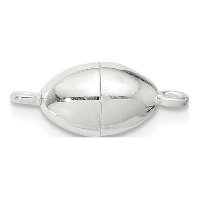 Sterling Silver Oval Magnetic Clasp Finding – view 2