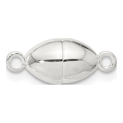 Sterling Silver Oval Magnetic Clasp Finding – view 3