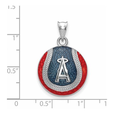 Los Angeles Angels Sterling Silver LA Enameled Pendant – view 2