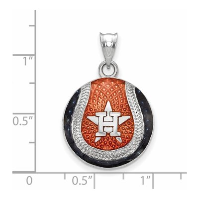 Houston Astros Sterling Silver Medium Enamel Pendant – view 3