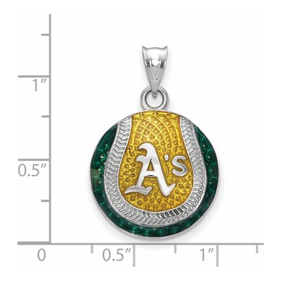 Oakland Athletics Sterling Silver Enamel Pendant – view 2