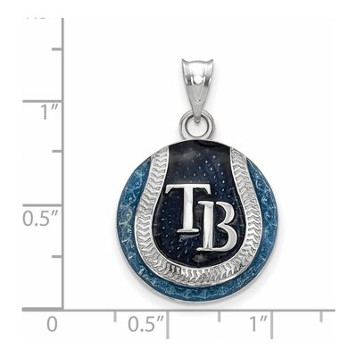 Tampa Bay Rays Sterling Silver Rh-P Enamel Pendant – view 2
