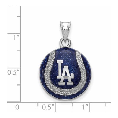 Los Angeles Dodgers Sterling Silver LA Enamel Pendant – view 3