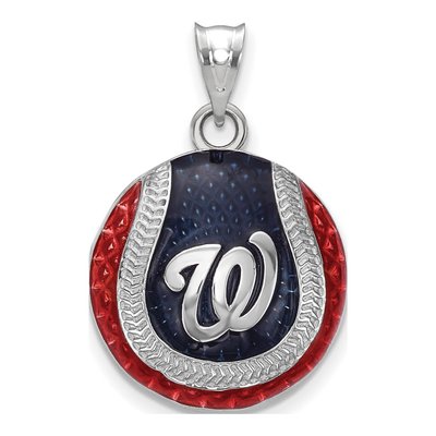 Washington Nationals Sterling Silver Enamel Pendant