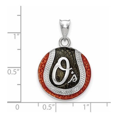 Baltimore Orioles Sterling Silver Enamel Pendant – view 2