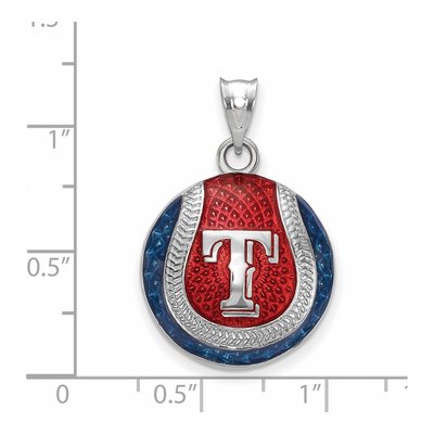 Texas Rangers Sterling Silver Enamel Pendant – view 3