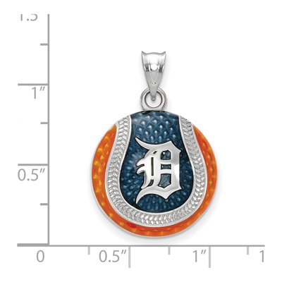 Detroit Tigers Sterling Silver Medium Enamel Pendant – view 2