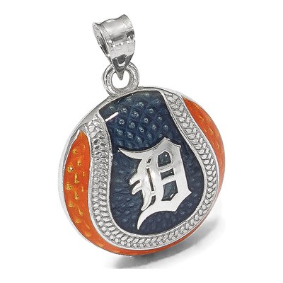 Detroit Tigers Sterling Silver Medium Enamel Pendant – view 3