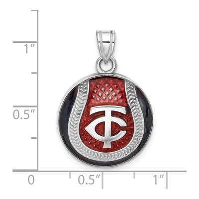 Minnesota Twins Sterling Silver T-C Enamel Pendant – view 3