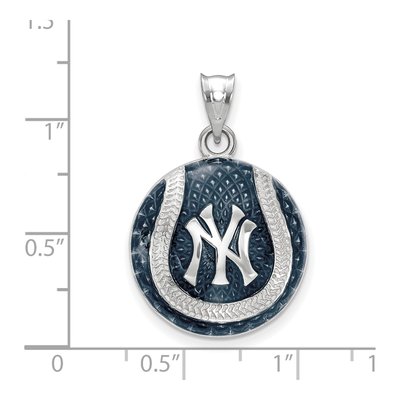 New York Yankees Sterling Silver Medium NY Enamel Pendant – view 2