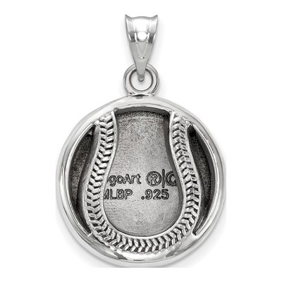 New York Yankees Sterling Silver Medium NY Enamel Pendant – view 3