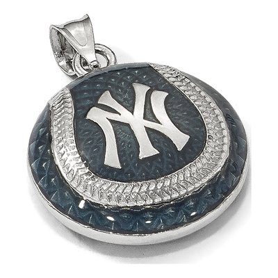New York Yankees Sterling Silver Medium NY Enamel Pendant – view 5