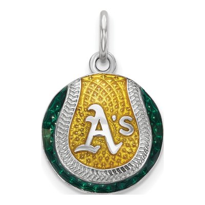 Oakland Athletics Sterling Silver Medium Enamel Charm
