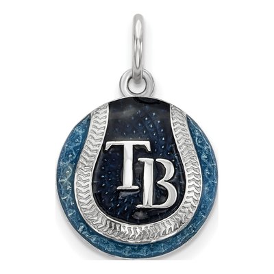 Tampa Bay Rays Sterling Silver Medium Enamel Charm