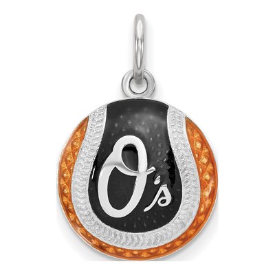 Baltimore Orioles Sterling Silver Enamel Charm