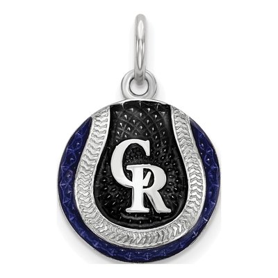 Colorado Rockies Sterling Silver Medium Enamel Charm