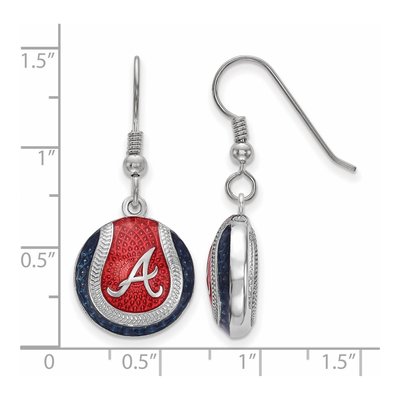 Atlanta Braves Sterling Silver Enamel Dangle Earrings – view 2